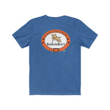 LOVE Bark-A-Bout Varsity (Front)__Oval Logo (Back)  ||  Bella + Canvas 3001 Unisex Jersey Short Sleeve Tee