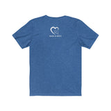 American Flag Paw Print (Front)__Heart Logo (Back)  ||  Bella + Canvas 3001 Unisex Jersey Short Sleeve Tee