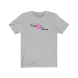 Pups & Kisses__Pink & Black || Bella + Canvas 3001 Unisex Jersey Short Sleeve Tee