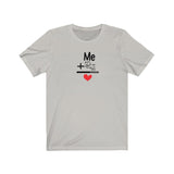Me + Dog = Love (Front)__BAB Oval (Back)  ||  Bella + Canvas 3001 Unisex Jersey Short Sleeve Tee