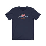 XOXO__White And Blue Font  ||  Bella + Canvas 3001 Unisex Jersey Short Sleeve Tee