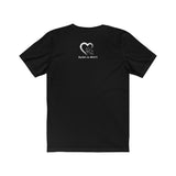 American Flag Paw Print (Front)__Heart Logo (Back)  ||  Bella + Canvas 3001 Unisex Jersey Short Sleeve Tee