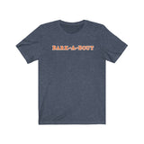 Bark-A-Bout Word (Front)__Oval Logo (Back)  ||  Bella + Canvas 3001 Unisex Jersey Short Sleeve Tee