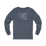 Weekends, Coffee and Dogs  ||  Unisex Jersey Long Sleeve Tee