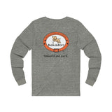 Weekends, Coffee and Dogs (Front)___Oval Logo (Back)  ||  Unisex Jersey Long Sleeve Tee