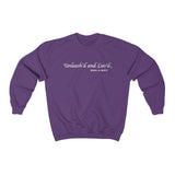 Unleash'd And Luvd with Bark-A-Bout Logo (Front)___BAB Oval Outline (Back)  ||  Unisex Heavy Blend™ Crewneck Sweatshirt
