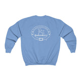 Unleash'd And Luvd with Bark-A-Bout Logo (Front)___BAB Oval Outline (Back)  ||  Unisex Heavy Blend™ Crewneck Sweatshirt