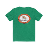 Bark-A-Bout Word (Front)__Oval Logo (Back)  ||  Bella + Canvas 3001 Unisex Jersey Short Sleeve Tee