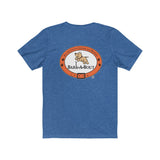 Bark-A-Bout Word (Front)__Oval Logo (Back)  ||  Bella + Canvas 3001 Unisex Jersey Short Sleeve Tee