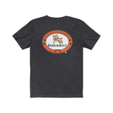 LOVE Bark-A-Bout Varsity (Front)__Oval Logo (Back)  ||  Bella + Canvas 3001 Unisex Jersey Short Sleeve Tee