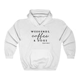 Weekends, Coffee and Dogs  ||  Unisex Heavy Blend™ Hooded Pullover Sweatshirt