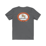 LOVE Bark-A-Bout Varsity (Front)__Oval Logo (Back)  ||  Bella + Canvas 3001 Unisex Jersey Short Sleeve Tee