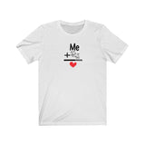 Me + Dog = Love (Front)__BAB Oval (Back)  ||  Bella + Canvas 3001 Unisex Jersey Short Sleeve Tee