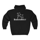 Bark-A-Bout Logo (Front)__Dog Jumping Logo (Back)  ||  Unisex Heavy Blend™ Full Zip-Up Hoodie
