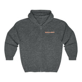 Bark-A-Bout Logo (Front)__White Oval Outline Logo (Back)  ||  Unisex Heavy Blend™ Full Zip-Up Hoodie