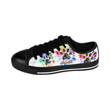 Paint Splatter Paw Print, Bark-A-Bout Logo ||  Canvas Sneakers