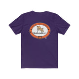 Bark-A-Bout Word (Front)__Oval Logo (Back)  ||  Bella + Canvas 3001 Unisex Jersey Short Sleeve Tee
