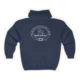 Bark-A-Bout Logo (Front)__White Oval Outline Logo (Back)  ||  Unisex Heavy Blend™ Full Zip-Up Hoodie