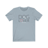 Dog Lover, White Dog and Logo || Bella + Canvas 3001 Unisex Jersey Short Sleeve Tee