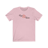 Pups & Kisses__Coral & Black || Bella + Canvas 3001 Unisex Jersey Short Sleeve Tee