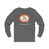 Weekends, Coffee and Dogs__White Font__BAB on back || Unisex Jersey Long Sleeve Tee