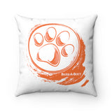 Paw Print Circle (Front and Back) ||  Faux Suede Square Pillow