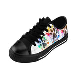 Paint Splatter Paw Print, Bark-A-Bout Logo ||  Canvas Sneakers