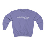 Unleash'd And Luvd with Bark-A-Bout Logo (Front)___BAB Oval Outline (Back)  ||  Unisex Heavy Blend™ Crewneck Sweatshirt