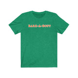 Bark-A-Bout Word (Front)__Oval Logo (Back)  ||  Bella + Canvas 3001 Unisex Jersey Short Sleeve Tee