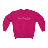 Unleash'd And Luvd with Bark-A-Bout Logo (Front)___BAB Oval Outline (Back)  ||  Unisex Heavy Blend™ Crewneck Sweatshirt