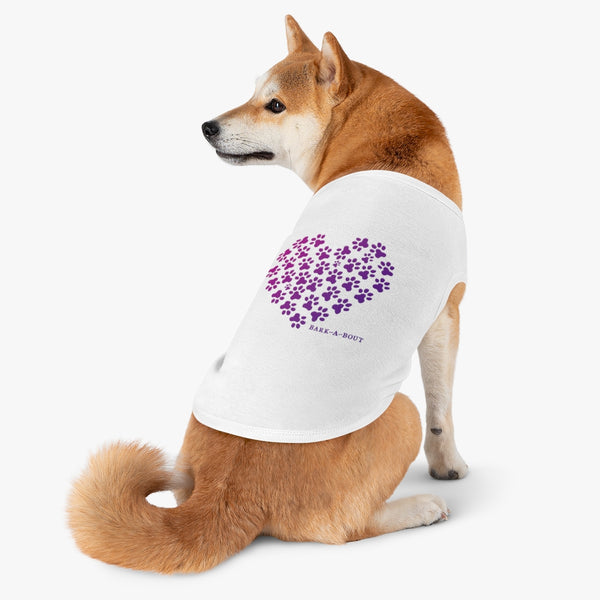 Purple Paw Prints In Heart || Pet Tank Top