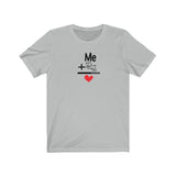 Me + Dog = Love (Front)__BAB Oval (Back)  ||  Bella + Canvas 3001 Unisex Jersey Short Sleeve Tee