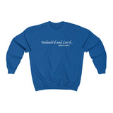 Unleash'd And Luvd with Bark-A-Bout Logo (Front)___BAB Oval Outline (Back)  ||  Unisex Heavy Blend™ Crewneck Sweatshirt