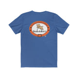 LOVE Bark-A-Bout Varsity (Front)__Oval Logo (Back)  ||  Bella + Canvas 3001 Unisex Jersey Short Sleeve Tee