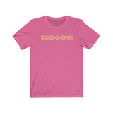 Bark-A-Bout Word (Front)__Oval Logo (Back)  ||  Bella + Canvas 3001 Unisex Jersey Short Sleeve Tee