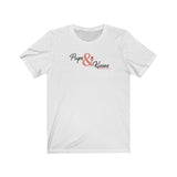 Pups & Kisses__Coral & Black || Bella + Canvas 3001 Unisex Jersey Short Sleeve Tee