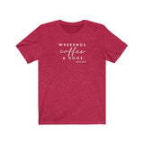 Weekends, Coffee and Dogs__Warm Tones  ||  Bella + Canvas 3001 Unisex Jersey Short Sleeve Tee