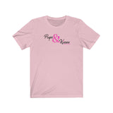 Pups & Kisses__Pink & Black || Bella + Canvas 3001 Unisex Jersey Short Sleeve Tee