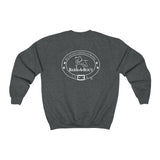 Unleash'd And Luvd with Bark-A-Bout Logo (Front)___BAB Oval Outline (Back)  ||  Unisex Heavy Blend™ Crewneck Sweatshirt