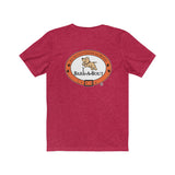 Bark-A-Bout Word (Front)__Oval Logo (Back)  ||  Bella + Canvas 3001 Unisex Jersey Short Sleeve Tee