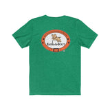 LOVE Bark-A-Bout Varsity (Front)__Oval Logo (Back)  ||  Bella + Canvas 3001 Unisex Jersey Short Sleeve Tee