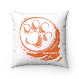Paw Print Circle (Front and Back) ||  Faux Suede Square Pillow