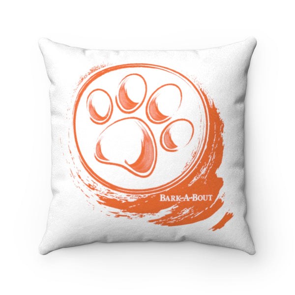 Paw Print Circle (Front and Back) ||  Faux Suede Square Pillow