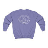 Unleash'd And Luvd with Bark-A-Bout Logo (Front)___BAB Oval Outline (Back)  ||  Unisex Heavy Blend™ Crewneck Sweatshirt